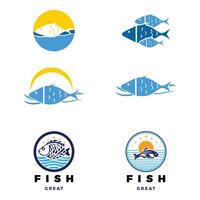 einstellen von Fisch Symbol Logo Design Vorlage vektor