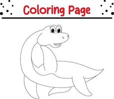 Plesiosaurier Dinosaurier Färbung Buch Seite zum Kinder vektor