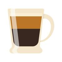 heiß und kalt Kaffee Getränk. anders Typen von trinken. Espresso, Americano Tasse, Cappuccino und Latté im Papier Becher, vereist Macchiato im Glas. eben Abbildungen isoliert auf Weiß Hintergrund vektor