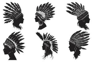 inföding amerikan indisk stam- chef fjäder hatt, hand dragen inföding amerikan indisk huvudbonad, amerikan stam- chef huvudbonad fjädrar. vektor