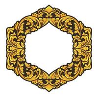 isoliert Grenzen oder Frames Ornament. Zier Elemente zum Ihre Entwürfe. schwarz und Gold Farben. Blumen- Carving Dekoration zum Postkarten oder Einladungen zum Sozial Medien. vektor