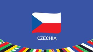 czechia flagga band lag europeisk nationer 2024 abstrakt länder europeisk Tyskland fotboll symbol logotyp design illustration vektor
