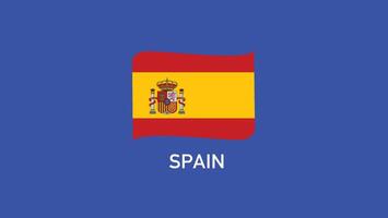 Spanien flagga band lag europeisk nationer 2024 abstrakt länder europeisk Tyskland fotboll symbol logotyp design illustration vektor