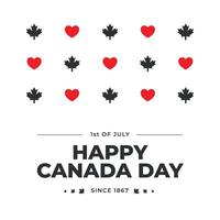 glücklich Kanada Tag, 1 von Juli, Platz Banner, Sozial Medien Post. einfach minimal Design, modisch minimalistisch Stil. Weiss, Schwarz, rot Farben. Kanada Symbol Ahorn Blatt. Karte, Urlaub Banner Flyer Poster vektor