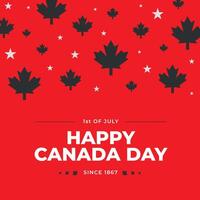 Juli 1. Kanada Tag Hintergrund Werbung Banner Vorlage Design. Kanada Symbol Ahorn Blätter rot und schwarz Farben. Kanada Sieg Tag. Kanada Tag Banner oder Header Hintergrund. zuerst von Juli National vektor