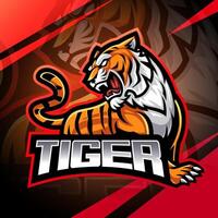 Tiger-Esport-Maskottchen-Logo-Design vektor