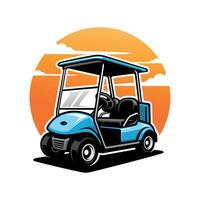 elektrisk fordon golf vagn illustration Färg vektor