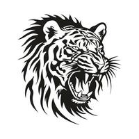 Tiger Kopf Logo Design Lager Illustration. Tiger Kopf Logo Bild vektor