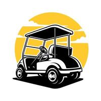 silhuett av elektrisk fordon golf vagn illustration Färg vektor