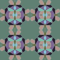 sömlös mönster, prydnad av geometrisk siffror av fjärilar i kombinatorik stil på en grön bakgrund vektor