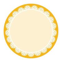enkel klassisk gul cirkel form med dekorativ runda mönster design vektor