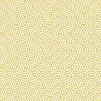 gul sömlös abstrakt geometrisk japansk överlappande cirklar rader och vågor mönster vektor