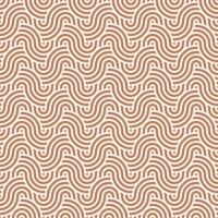 nahtlos abstrakt braun geometrisch japanisch Kreise Linien und Wellen Muster vektor