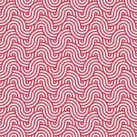 röd sömlös abstrakt geometrisk japansk cirklar rader och vågor mönster vektor