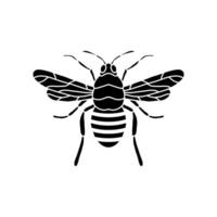 Honig Biene Symbol. schwarz Biene auf Weiß Hintergrund. Silhouette. Grafik Illustration von Insekt Silhouette Zeichnung zum Honig Produkte, Paket, Design. vektor