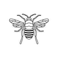 Biene Gliederung schwarz Symbol. Clip Art Bild isoliert auf Weiß Hintergrund. Grafik Illustration von Insekt Silhouette Zeichnung zum Honig Produkte, Paket, Design. vektor
