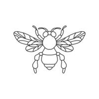 bi översikt svart ikon. ClipArt bild isolerat på vit bakgrund. grafisk illustration av insekt silhuett teckning för honung Produkter, paket, design. vektor