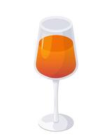 orange cocktail. aperol spritz cocktail eller orange juice i en glas. illustration i platt tecknad serie stil. vektor