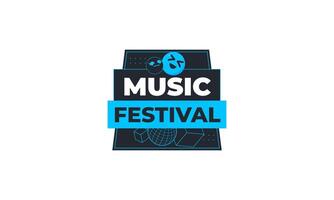 Musik- Festival Illustration Logo Design vektor