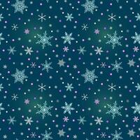 blå vinter- snöflingor mönster, sömlös illustration vektor