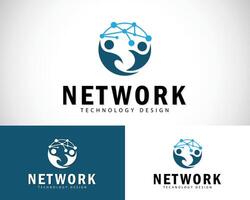 Netzwerk Logo kreativ Deal Zeichen Freundschaft Partner Erfolg global Technologie Design Konzept vektor