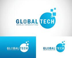 global Technologie Logo Design Vorlage mit modern Stil Konzept Prämie vektor