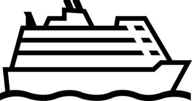 Schiff und Boot Symbol im Linie Stil. Wasser Transport Symbol. Schiffe zum Reise und Transport. isoliert auf Bild zum Apps oder Webseite Clip Art Design Vorlage vektor