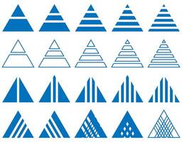 pyramid Diagram geometri infographics triangel med många former i matematik. vektor