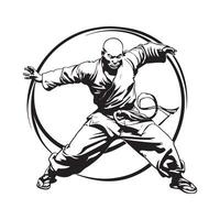 karate logotyp design, konst bilder på vit bakgrund vektor