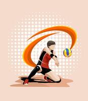 volleyboll idrottare design illustration konst vektor