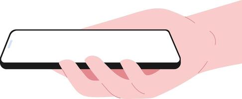 enkel platt hand innehav telefon attrapp illustration vektor