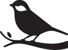 Spatz Silhouette Illustration auf Weiß Hintergrund. Spatz Logo. vektor