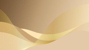 Sahne Gradient Hintergrund mit Gold Linien Wellen vektor