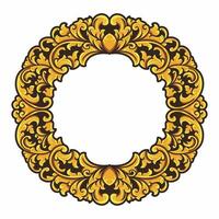 isoliert Grenzen oder Frames Ornament. Zier Elemente zum Ihre Entwürfe. schwarz und Gold Farben. Blumen- Carving Dekoration zum Postkarten oder Einladungen zum Sozial Medien. vektor