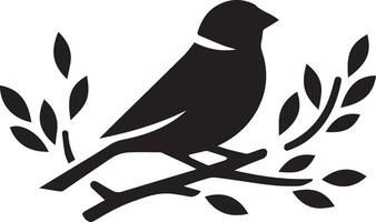 Spatz Silhouette Illustration auf Weiß Hintergrund. Spatz Logo. vektor