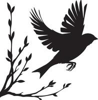 Spatz Silhouette Illustration auf Weiß Hintergrund. Spatz Logo. vektor