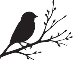 Spatz Silhouette Illustration auf Weiß Hintergrund. Spatz Logo. vektor