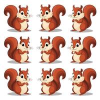 von Karikatur Eichhörnchen Illustration auf Weiß Hintergrund vektor
