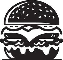 Burger Silhouette Illustration auf Weiß Hintergrund. Burger Logo vektor