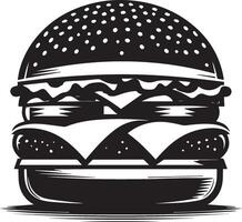 burger silhuett illustration på vit bakgrund. burger logotyp vektor