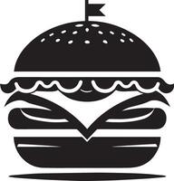 burger silhuett illustration på vit bakgrund. burger logotyp vektor