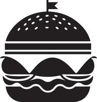 Burger Silhouette Illustration auf Weiß Hintergrund. Burger Logo vektor