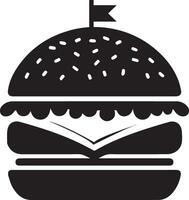 Burger Silhouette Illustration auf Weiß Hintergrund. Burger Logo vektor