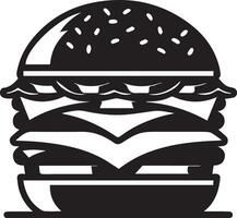 burger silhuett illustration på vit bakgrund. burger logotyp vektor