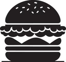 Burger Silhouette Illustration auf Weiß Hintergrund. Burger Logo vektor