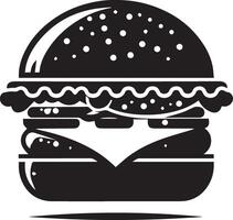 burger silhuett illustration på vit bakgrund. burger logotyp vektor