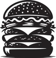 burger silhuett illustration på vit bakgrund. burger logotyp vektor