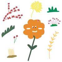 barn teckning söt söt blomma illustrationer vektor