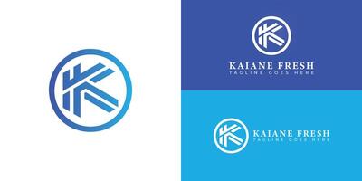 abstrakt första brev K F eller fk logotyp i blå Färg isolerat i vit bakgrund applicerad för designer cocktail dryck logotyp också lämplig för de märken eller företag ha första namn K F eller fk. vektor