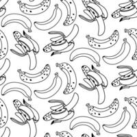 nahtlos Banane Muster gemacht im ein einfach konturiert Stil. Bananen sind gemacht im ein spielerisch, modern Design. Textur ist geeignet zum Textilien, Verpackung und Marke, Schreibwaren und Papier, Digital Design vektor